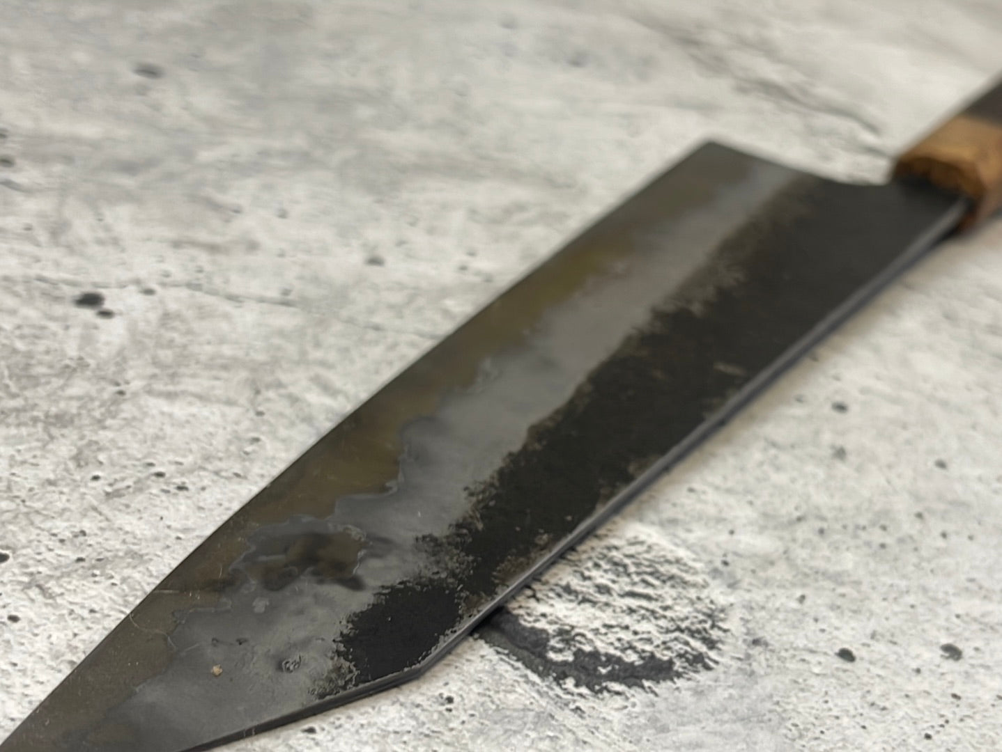 SanMai K-Tip Gyuto 230mm Kurouchi Kasumi, Amboyna Burl & Rosewood Handle