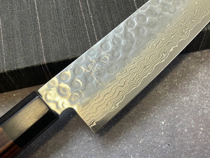 Yoshimune Gyuto Damascus Hammered Finish Knife 210 mm (9.4 in) Stainless clad Aus10