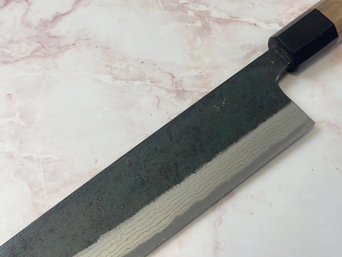 Yoshimune Gyuto Kurouchi 240 mm (9.4 in) Aogami (Blue) #2 Damascus (17 layers) Double-Bevel
