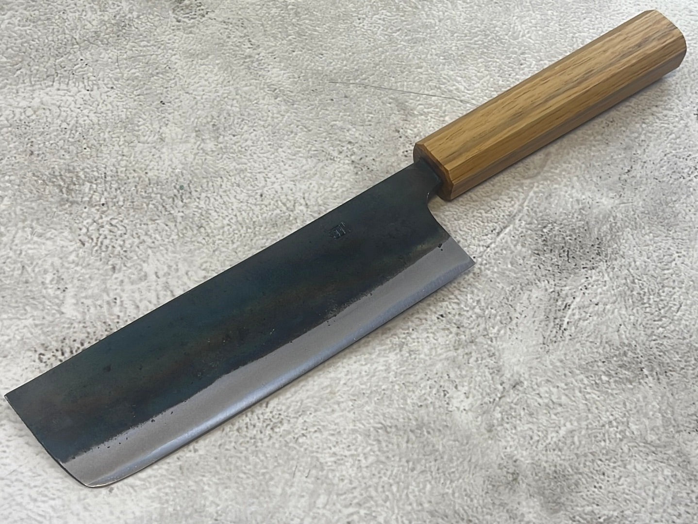 Tsukasa Shiro Kuro 150mm Nakiri - Shirogami Steel - Oak Octagnon Handle