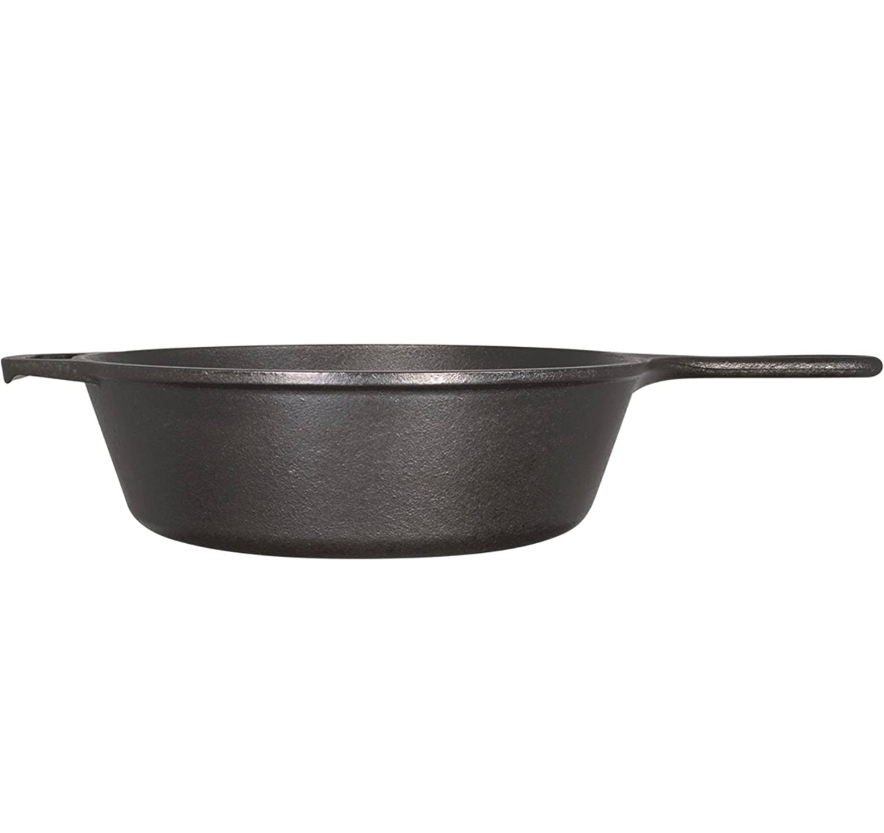 LODGE COOKWARE 10.25” Cast Iron Deep Skillet with Helper Handle