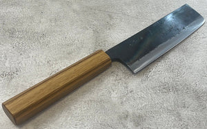 Tsukasa Shiro Kuro 150mm Nakiri - Shirogami Steel - Oak Octagnon Handle