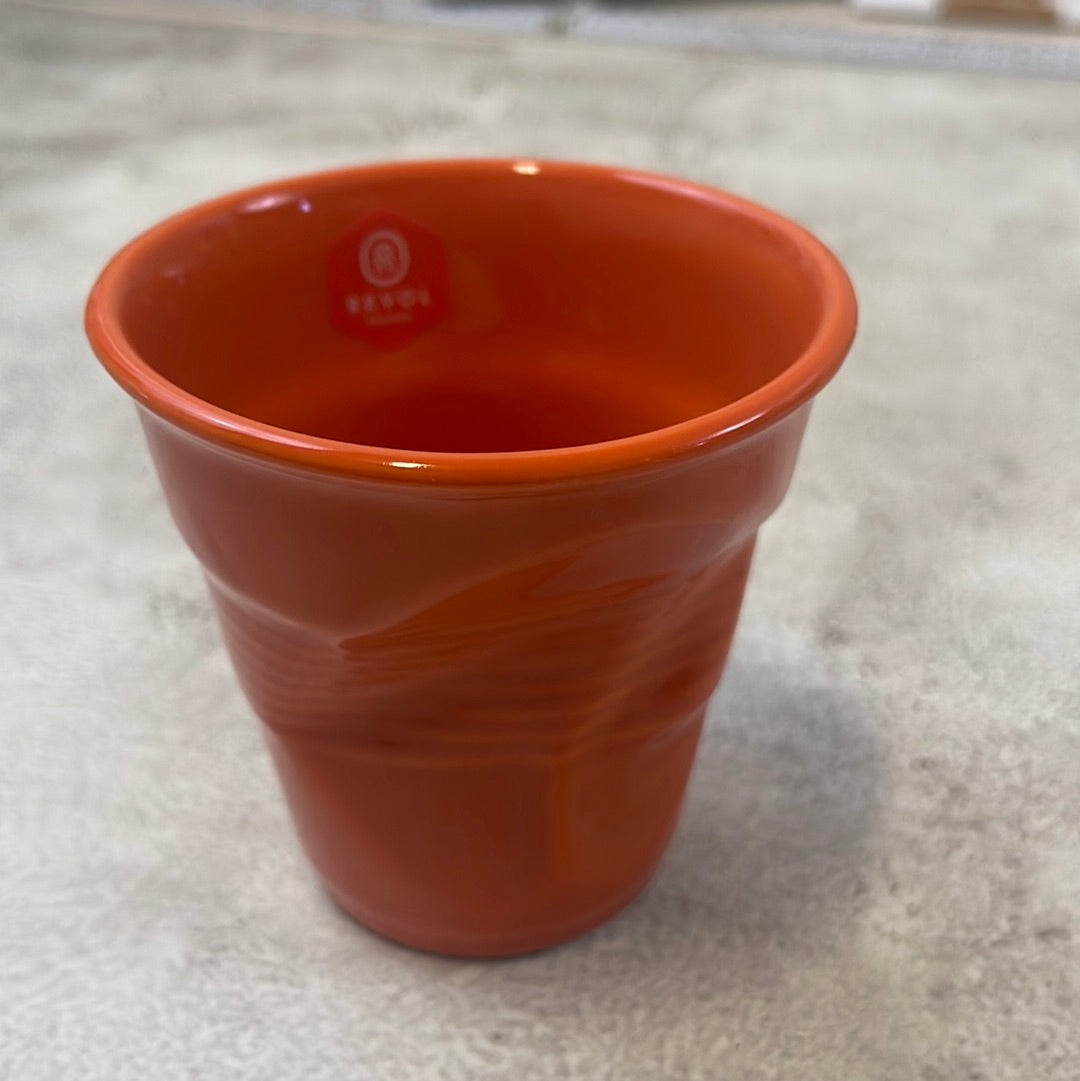 Revol Froissés Cappuccino Cup 180ml Set of 6 - Clementine Orange