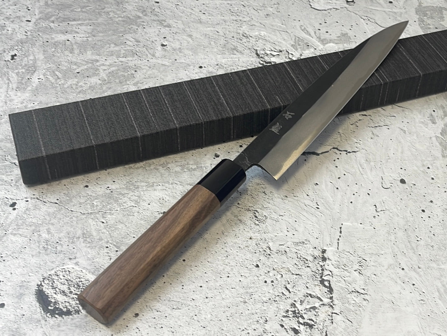 Yoshimune Sujihiki Kurouchi 210 mm (8.3 in) Aogami (Blue) #2 Double-Bevel