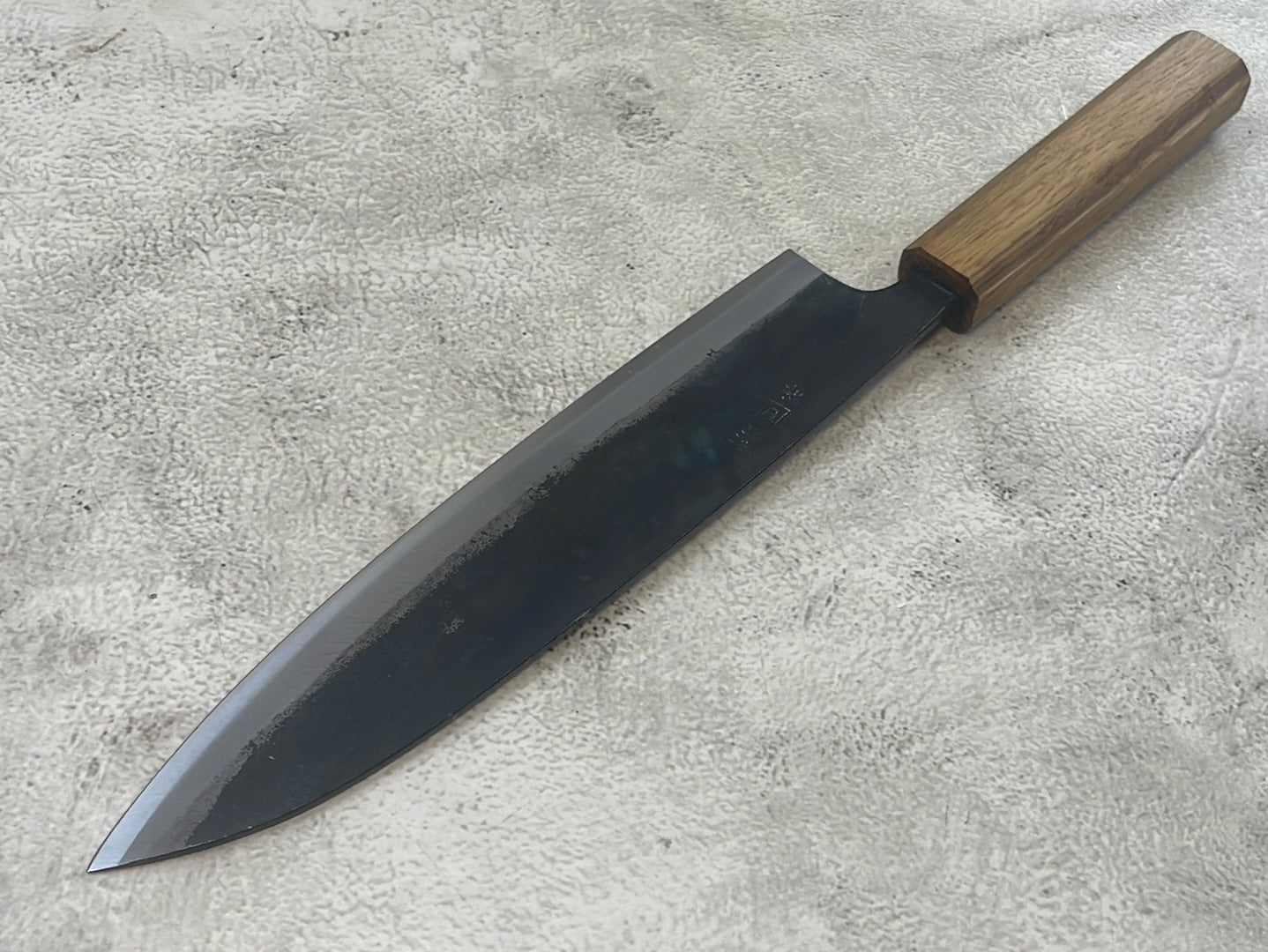 Tsukasa Shiro Kuro 210mm Gyuto- Shirogami Steel - Oak Octagnon Handle