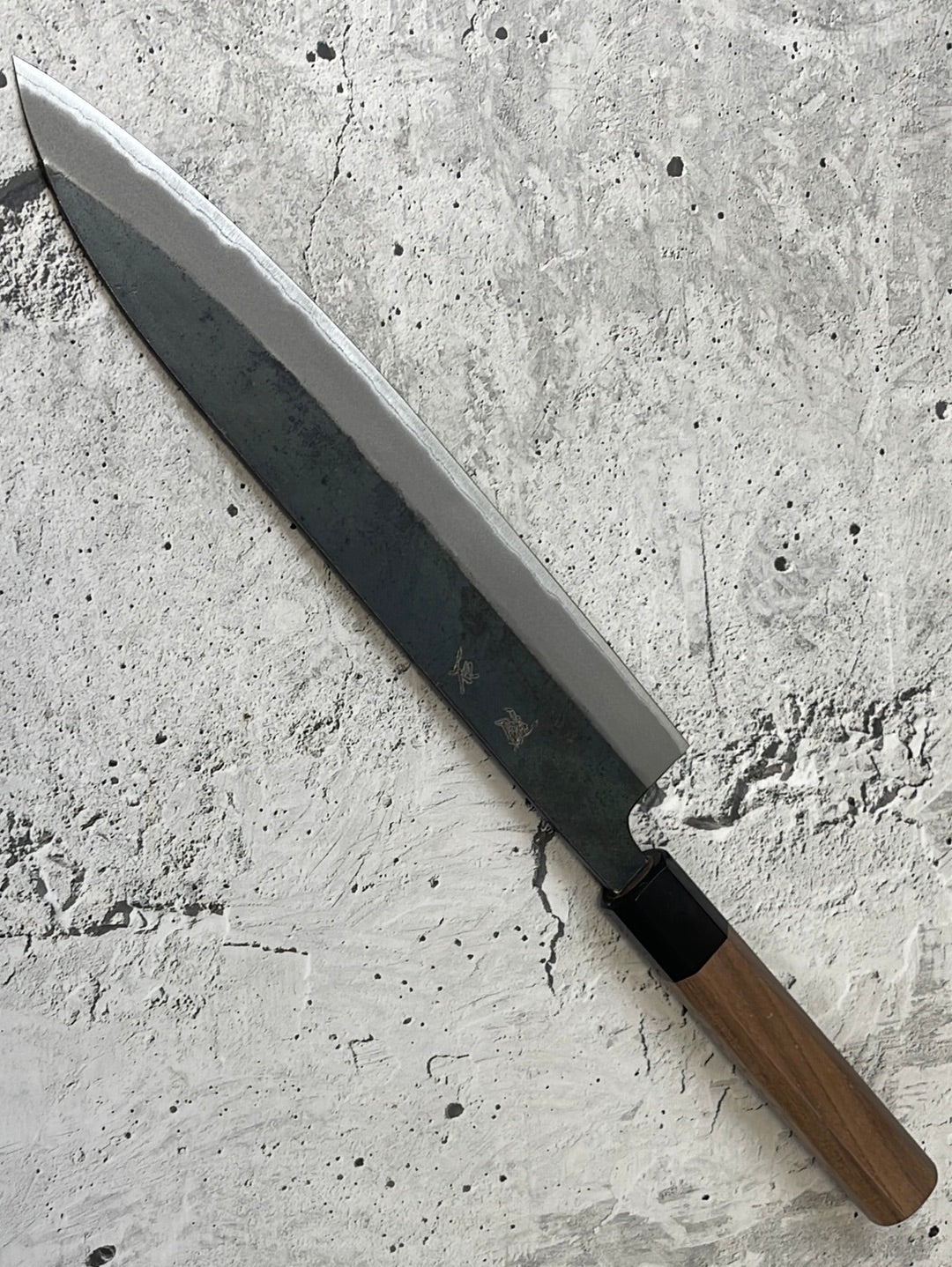 Yoshimune Gyuto Kurouchi 240 mm (9.4 in) Aogami (Blue) #2 Double-Bevel