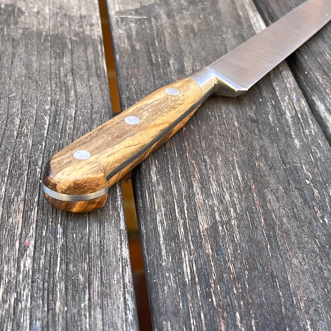 K Sabatier Flexible Slicing Knife 200mm - CARBON STEEL - OLIVE WOOD HANDLE