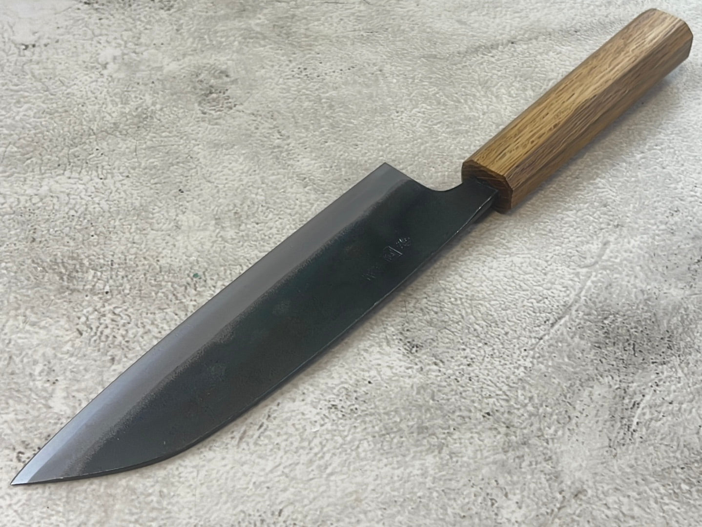 Tsukasa Shiro Kuro 165mm Santoku- Shirogami Steel - Oak Octagnon Handle