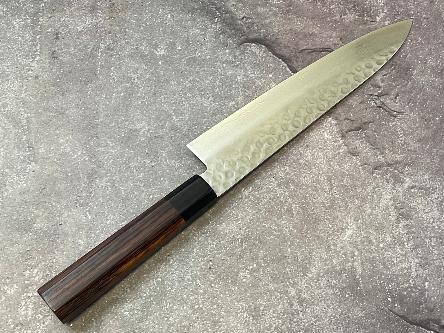 Yoshimune Gyuto Damascus Hammered Finish Knife 210 mm (9.4 in) Stainless clad Aus10