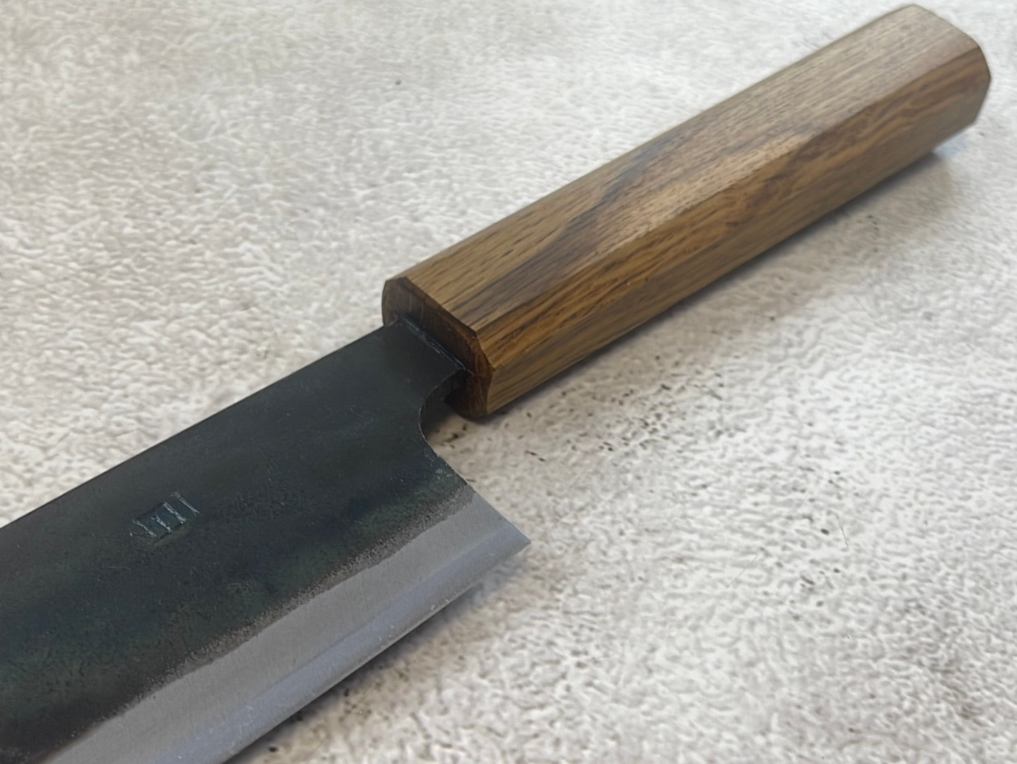 Tsukasa Shiro Kuro 180mm Gyuto- Shirogami Steel - Oak Octagnon Handle