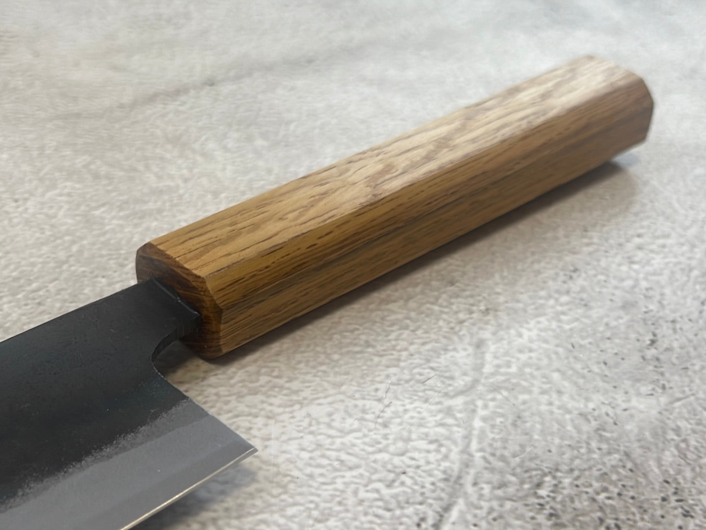 Tsukasa Shiro Kuro 165mm Santoku- Shirogami Steel - Oak Octagnon Handle