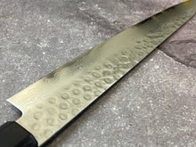 Load image into Gallery viewer, Yoshimune Sujihiki Damascus Hammered Finish Knife 240mm (9.4in) Stainless Clad AUS10