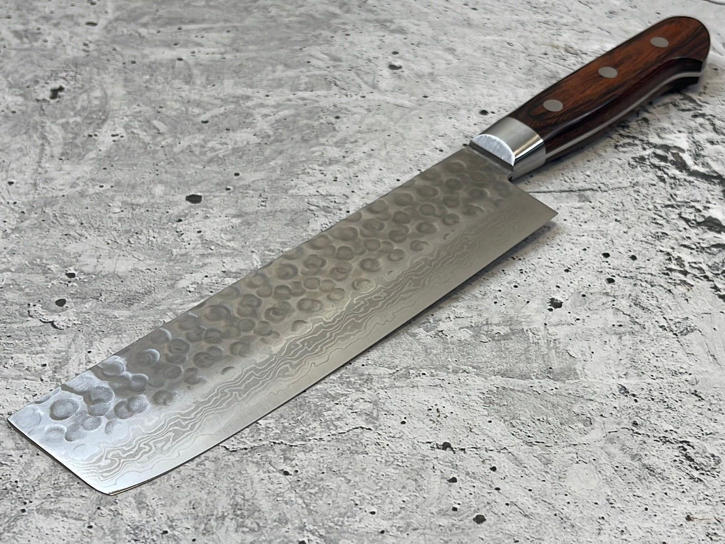 Tsunehisa VG10 33layers Damascus Steel Nakiri 180mm Brown Pakka Wood Handle - Made in Japan 🇯🇵