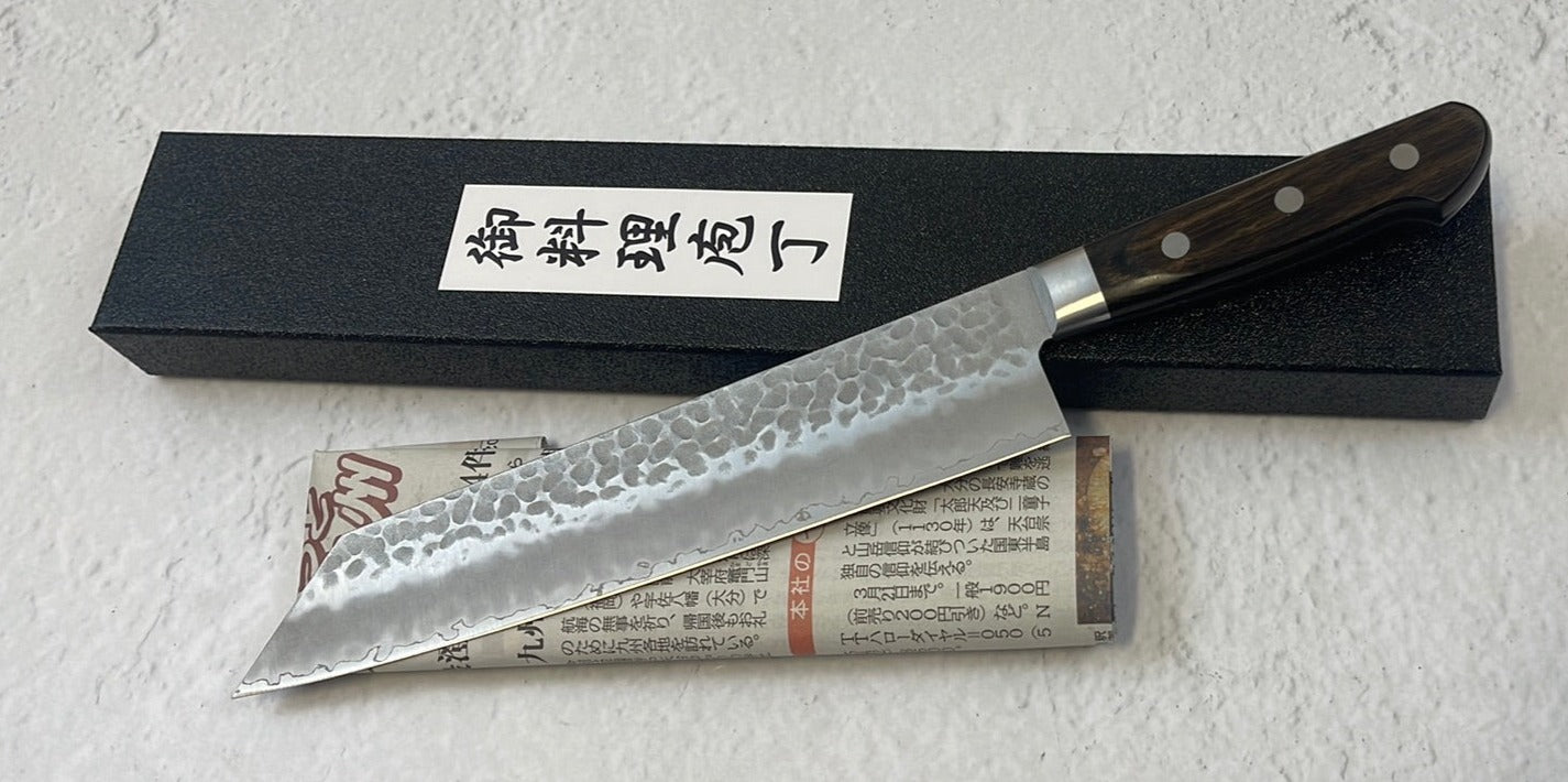 Tsunehisa AUS-8 Tsuchime Kiritsuke Knife 210mm Brown Pakka Wood - Made in Japan 🇯🇵