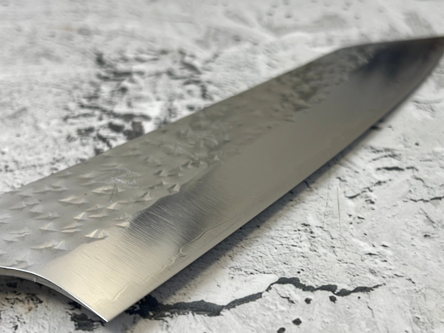 Yu Kurosaki R2(SG2) Hammered SENKO-EI WA RS8H Japanese Chef's Bunka 165mm with Brown-Ring Octagonal Handle