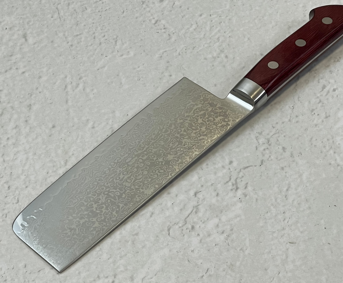 Tsunehisa VG10 33-Layer Damascus Nakiri 180mm Red Pakka Handle - Made in Japan 🇯🇵