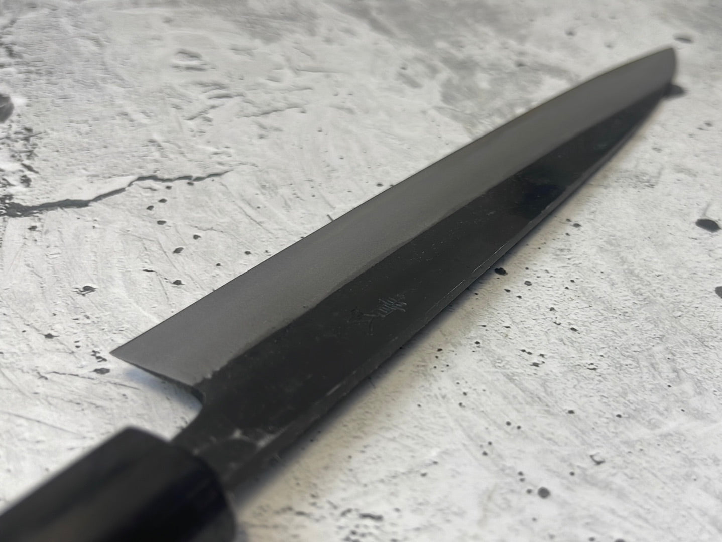 Yoshimune Sujihiki Kurouchi 240 mm (9.4 in) Aogami (Blue) #2 Double-Bevel