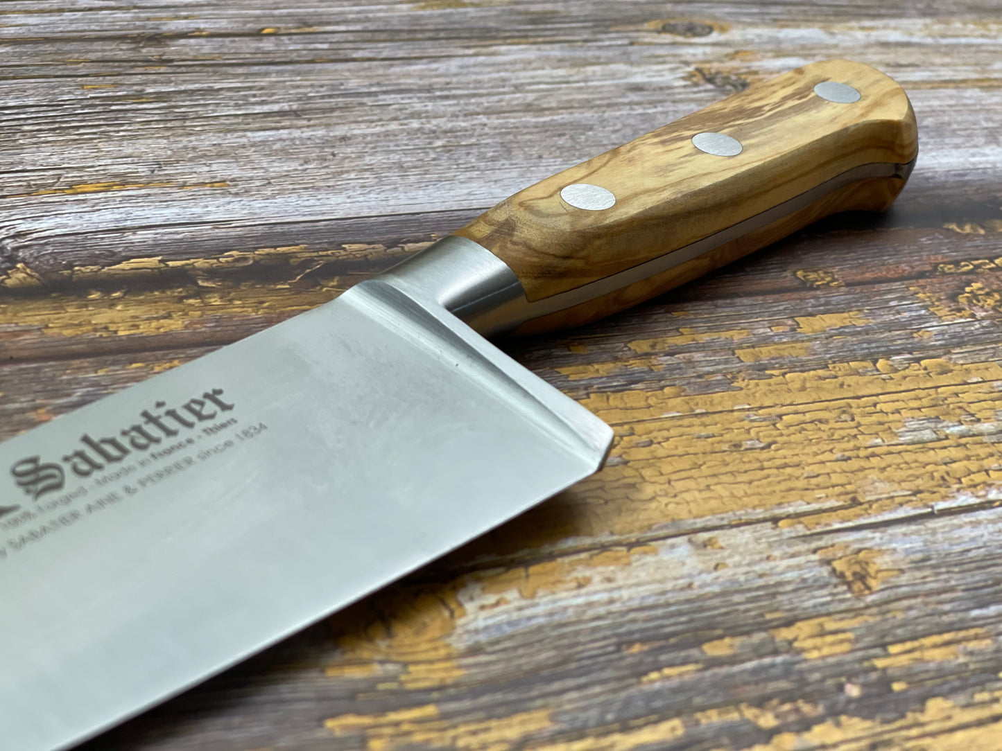 K Sabatier Chef Knife 250mm - CARBON STEEL - OLIVE WOOD HANDLE