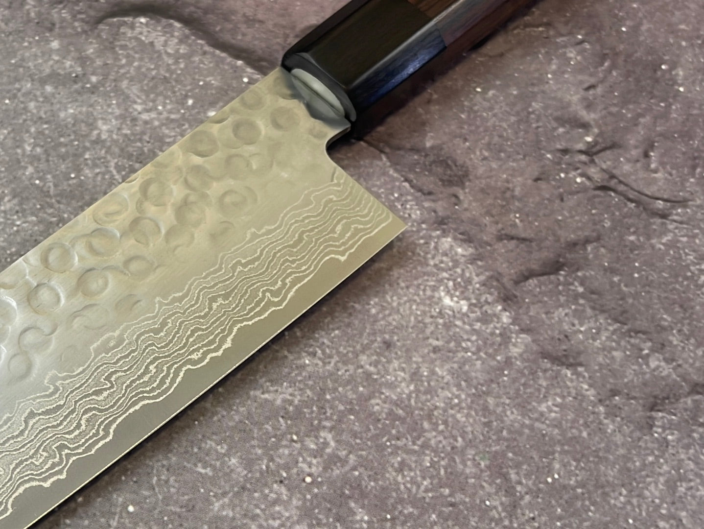 Yoshimune Gyuto Damascus Hammered Finish Knife 210 mm (9.4 in) Stainless clad Aus10
