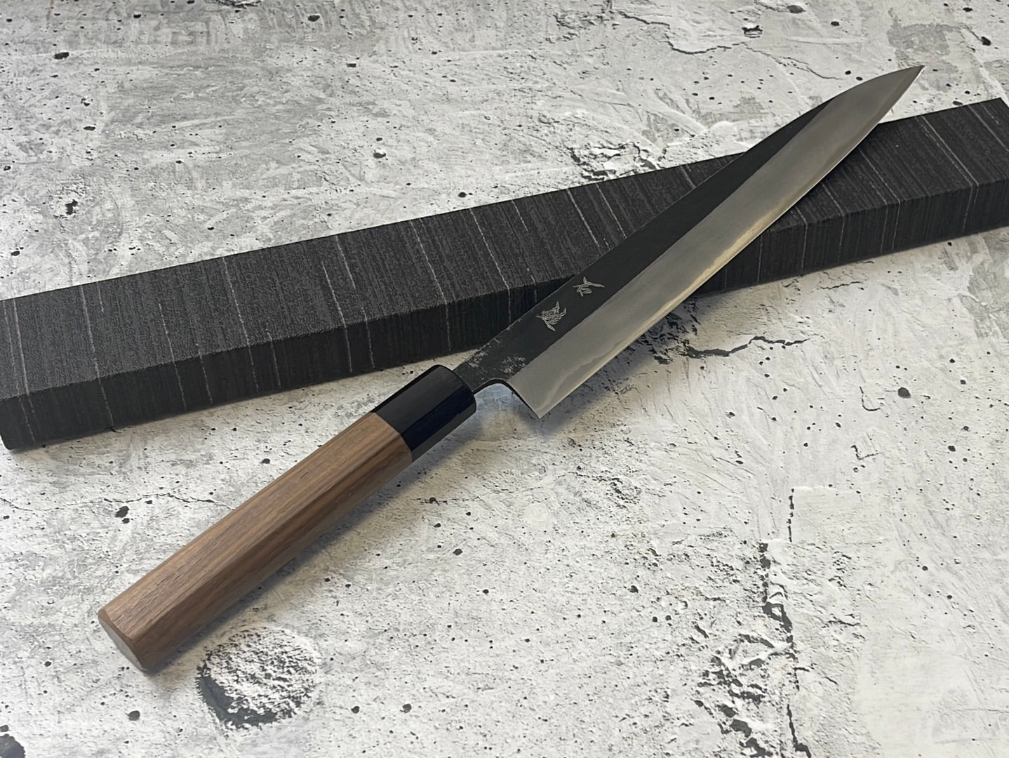 Yoshimune Sujihiki Kurouchi 240 mm (9.4 in) Aogami (Blue) #2 Double-Bevel
