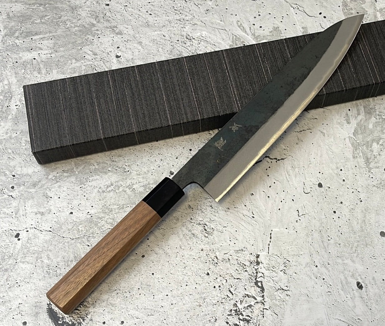 Yoshimune Gyuto Kurouchi 240 mm (9.4 in) Aogami (Blue) #2 Double-Bevel