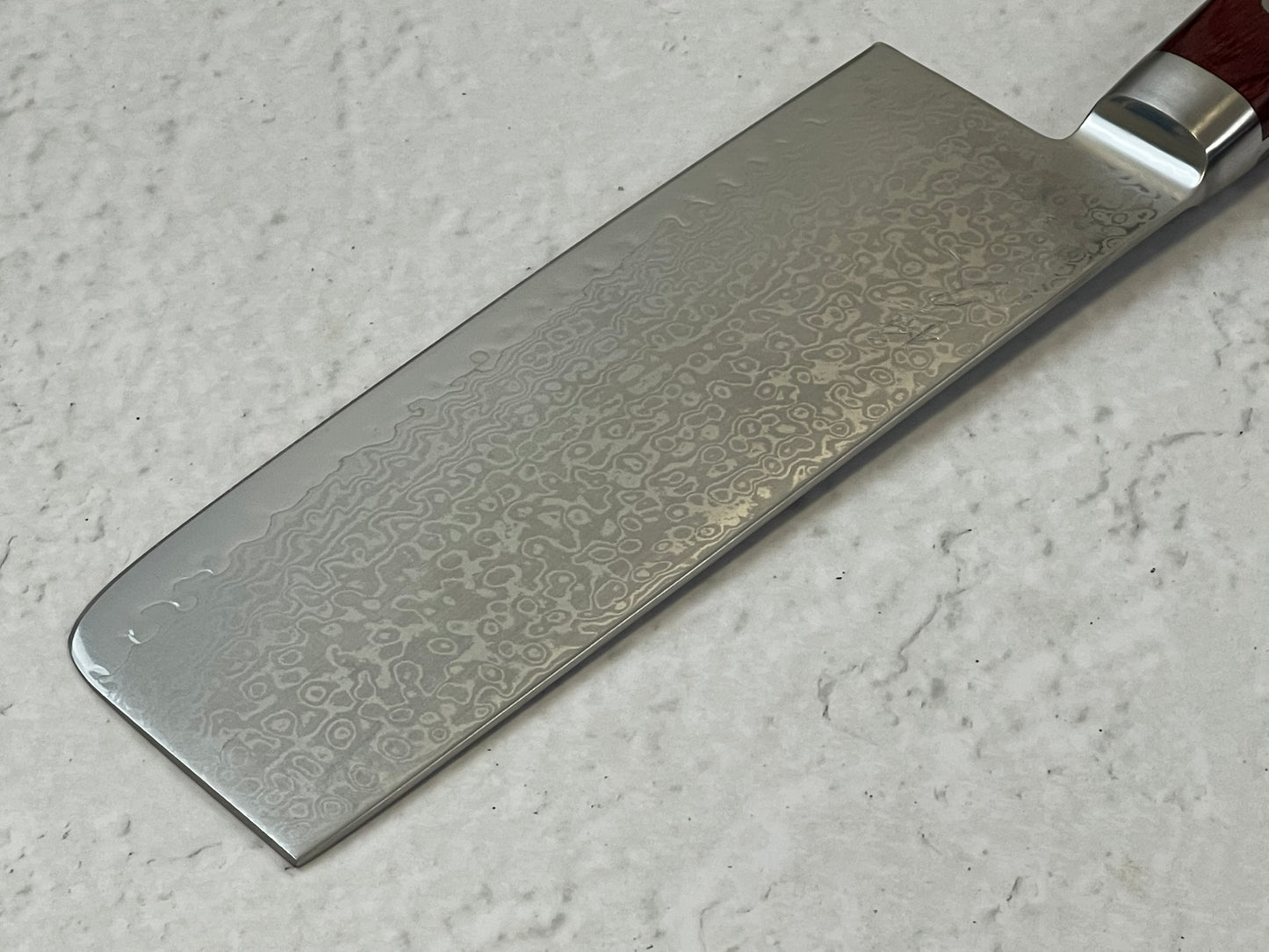 Tsunehisa VG10 33-Layer Damascus Nakiri 180mm Red Pakka Handle - Made in Japan 🇯🇵