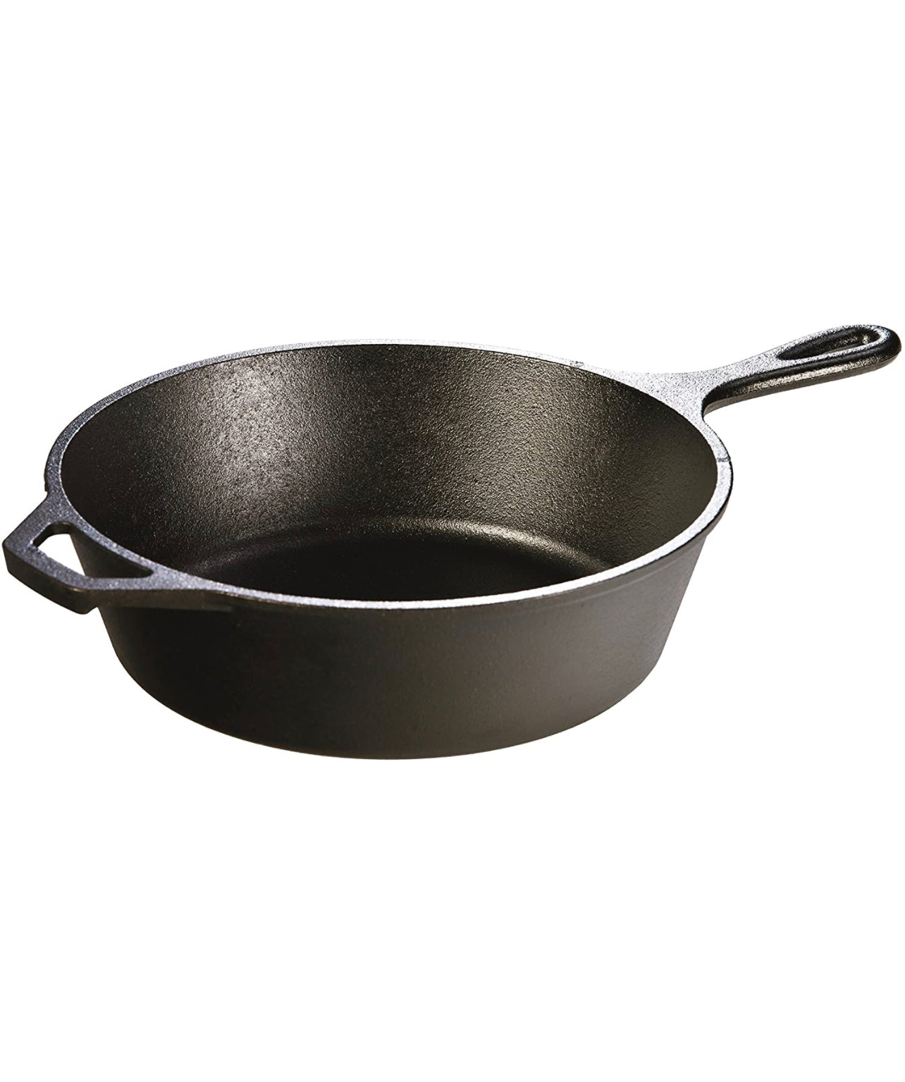 LODGE COOKWARE 10.25” Cast Iron Deep Skillet with Helper Handle