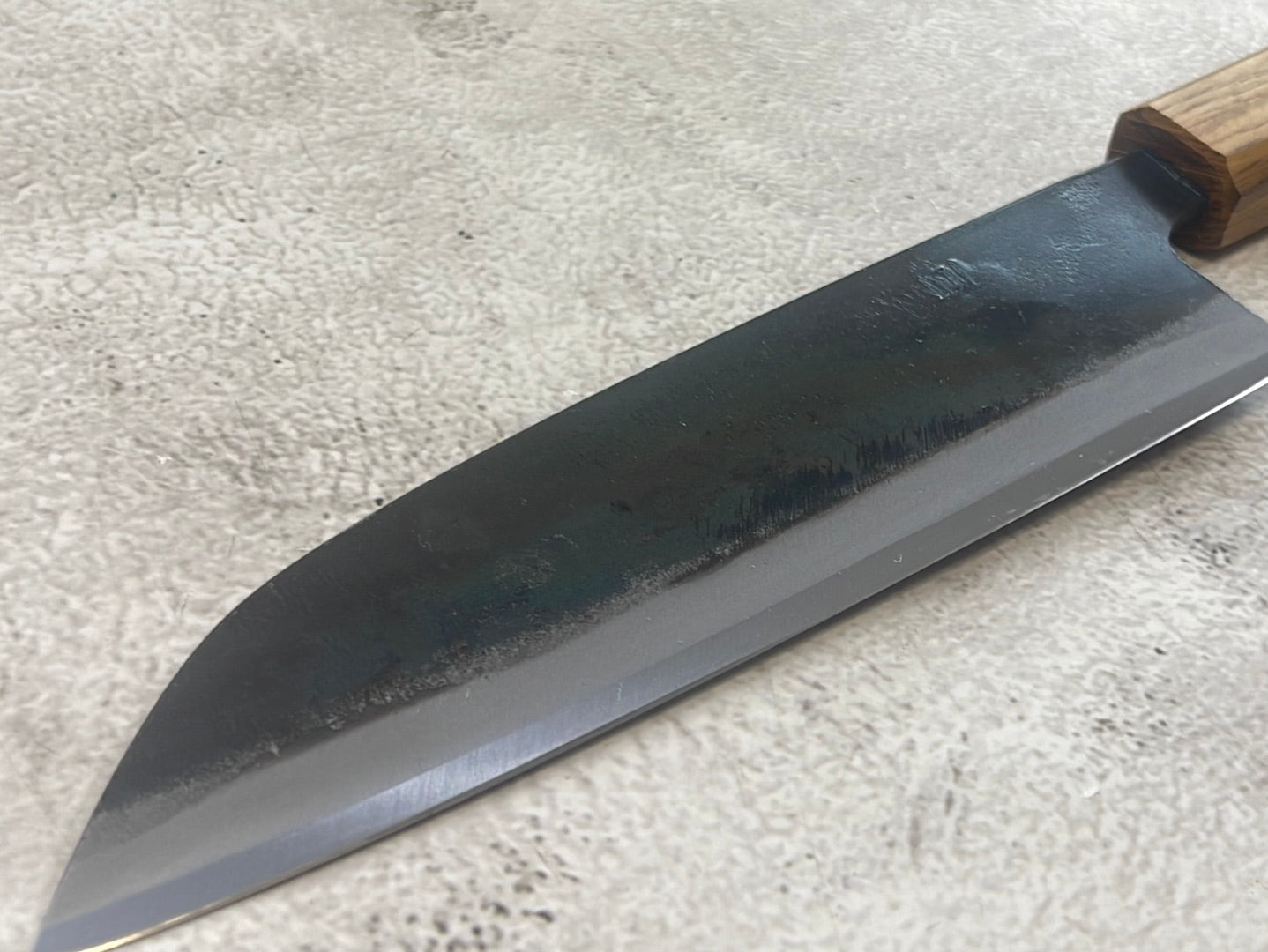 Tsukasa Shiro Kuro 165mm Santoku- Shirogami Steel - Oak Octagnon Handle