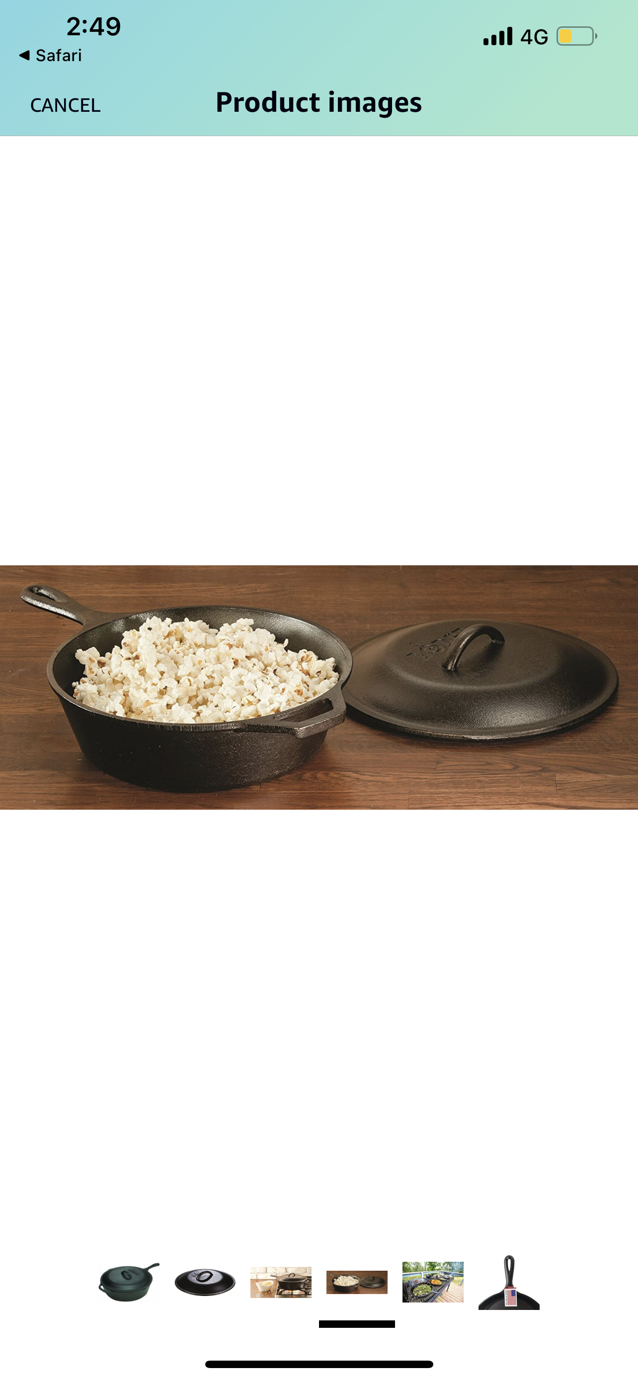 LODGE COOKWARE 3.2 Quart Cast Iron Covered Deep Skillet with Helper Handle