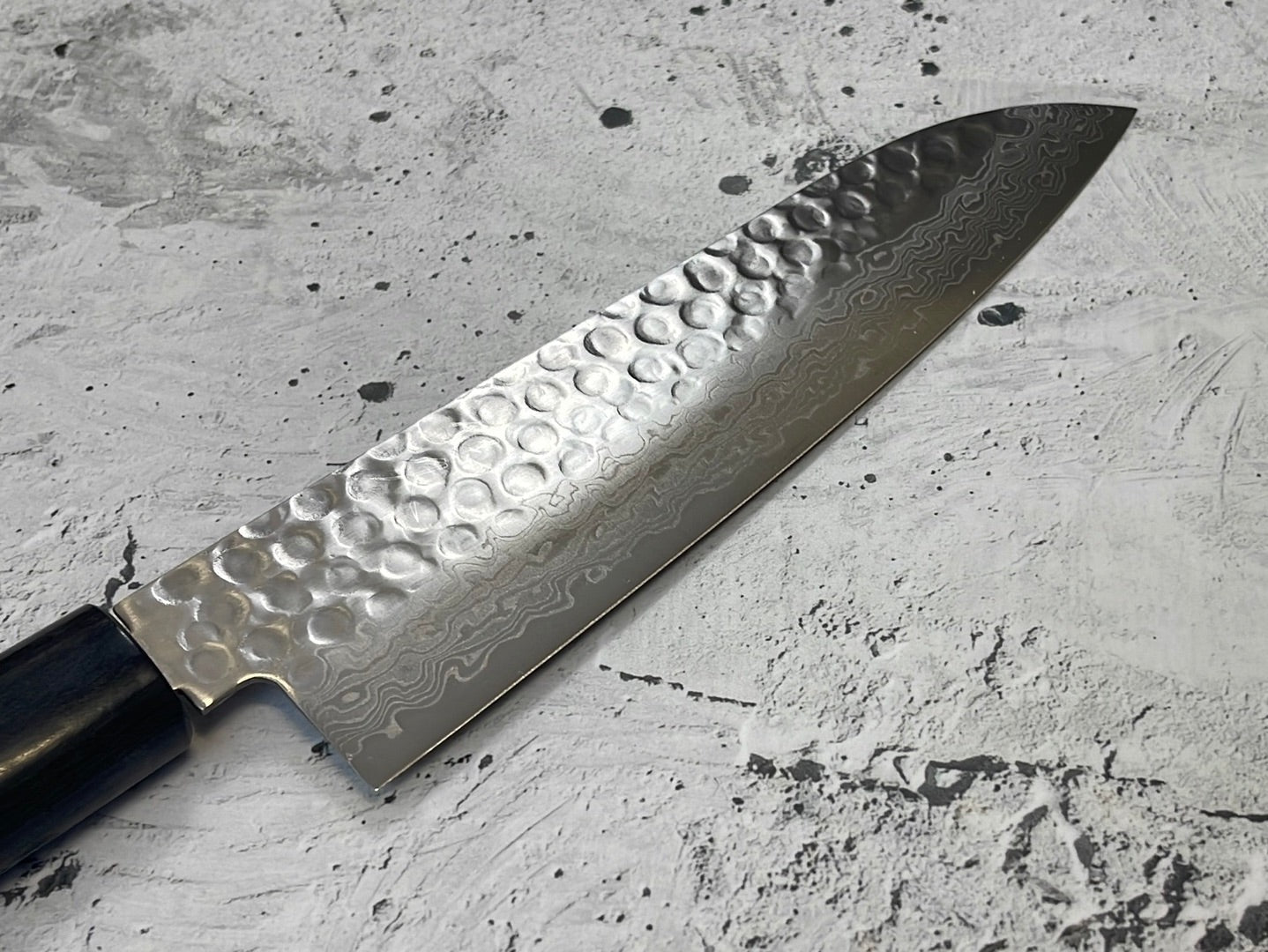 Tsunehisa VG10 Suminagashi Tsuchime Santoku 185mm Rosewood Handle Made in Japan 🇯🇵