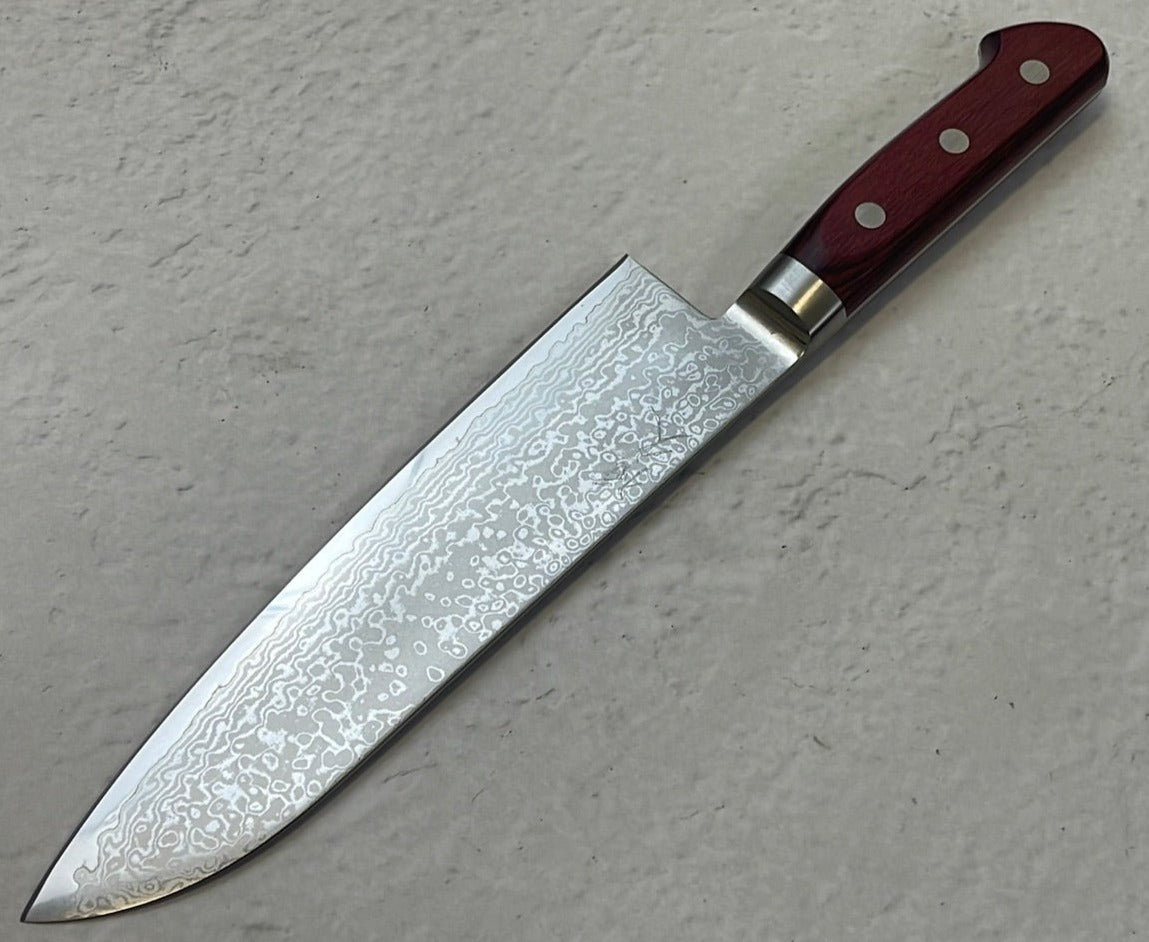 Tsunehisa VG10 33layers Damascus Steel Santoku 180mm Red Pakka Wood Handle - Made in Japan 🇯🇵