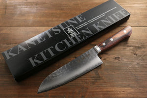 Kanetsune VG1 Hammered Santoku Japanese Knife 165mm Mahogany Handle