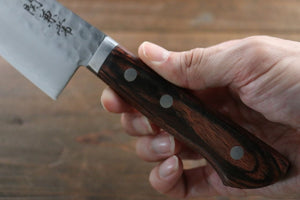 Kanetsune VG1 Hammered Santoku Japanese Knife 165mm Mahogany Handle